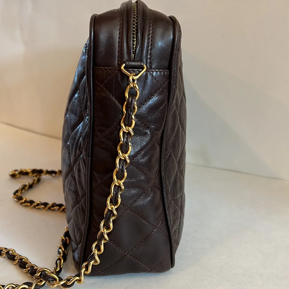 CHANEL brown lamb skin camera bag - Picture 2 of 16